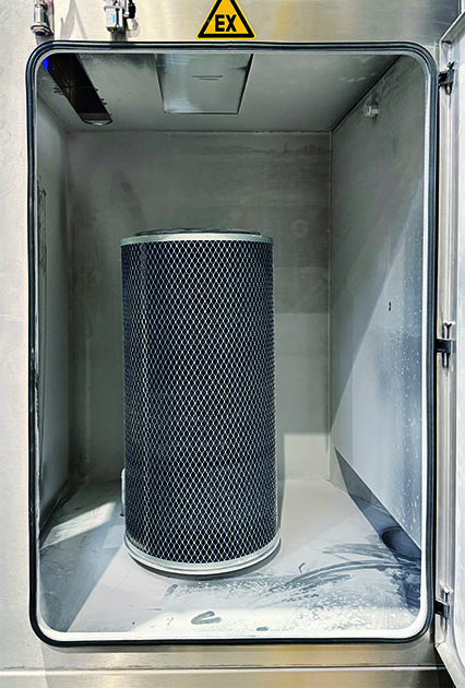 RK1000 Ex Vollautomatische Staubfilter-Reinigungsanlage. Gereinigter Staubfilter